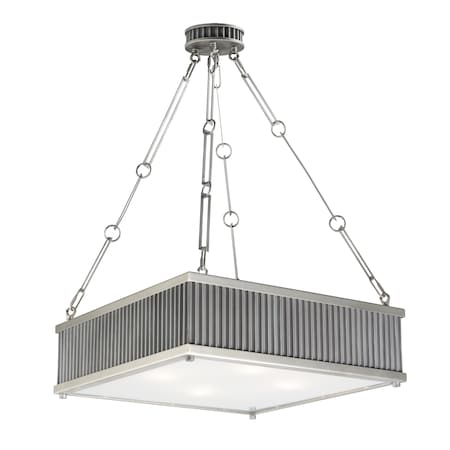 Maxim Lighting Ruffle 4-Light 18.5" Wide Weathered Zinc / Satin Nickel Pendant Light 26015WZSN